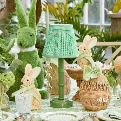 Rechargeable Table Lamps | For The Millenial<Mrs. Alice Green Leonora Lacquer Rechargeable Lamp with Green Lotus Bow Shade (18cm)