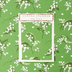 Serena Fresson Fabrics<Mrs. Alice Green Lily of the Valley Fabric