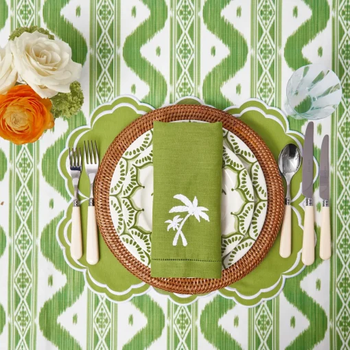 Summer Table Linen | Napkins<Mrs. Alice Green Linen Palm Tree Napkins (Set of 4)