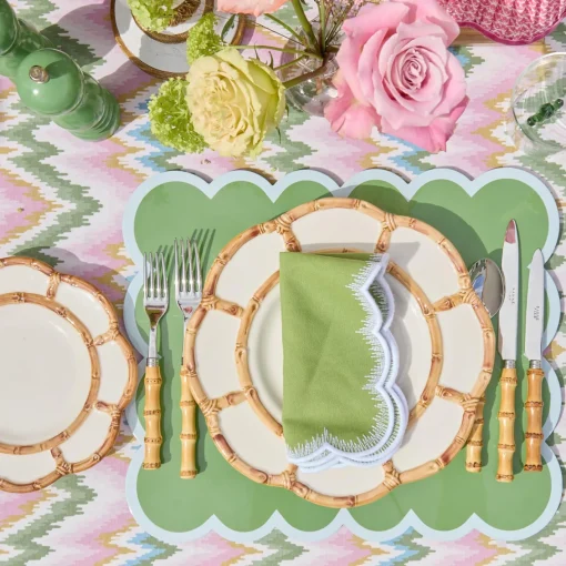 Summer Table Linen | Placemats<Mrs. Alice Green Scalloped Lacquer Placemats (Set of 4)