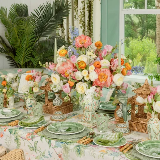 Summer Table Linen | Placemats<Mrs. Alice Green Scalloped Rattan Charger Plates (Set of 4)