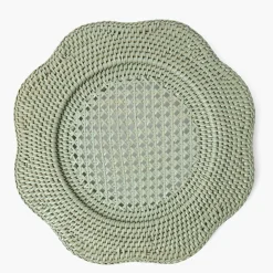 Summer Table Linen | Placemats<Mrs. Alice Green Scalloped Rattan Charger Plates (Set of 4)