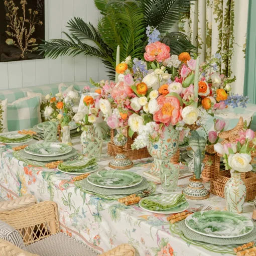 Summer Table Linen | Placemats<Mrs. Alice Green Scalloped Rattan Charger Plates (Set of 4)