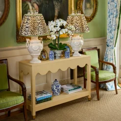 Furniture<Mrs. Alice Gwendolyn Grasscloth Console Table
