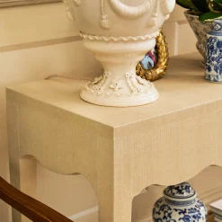 Furniture<Mrs. Alice Gwendolyn Grasscloth Console Table