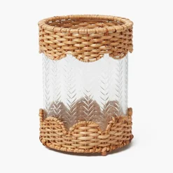 Summer Glassware | Summer Candleware<Mrs. Alice Helena Rattan Hurricane Lantern