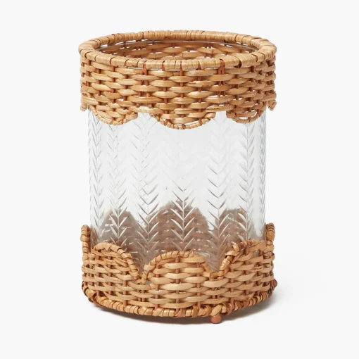 Summer Glassware | Summer Candleware<Mrs. Alice Helena Rattan Hurricane Lantern