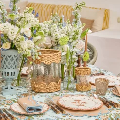 Summer Glassware | Summer Candleware<Mrs. Alice Helena Rattan Hurricane Lantern