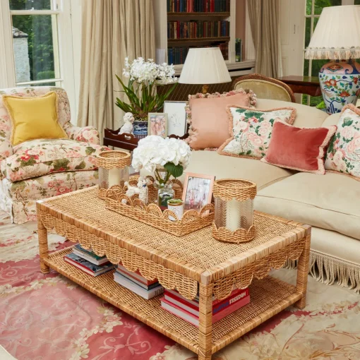 Summer Glassware | Summer Candleware<Mrs. Alice Helena Rattan Hurricane Lantern
