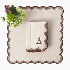 Napkins | Mrs. Alice Monogram<Mrs. Alice Isabella Taupe & Chocolate Napkins (Set of 4)