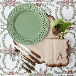 Napkins | Mrs. Alice Monogram<Mrs. Alice Isabella Taupe & Chocolate Napkins (Set of 4)