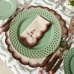 Napkins | Mrs. Alice Monogram<Mrs. Alice Isabella Taupe & Chocolate Napkins (Set of 4)