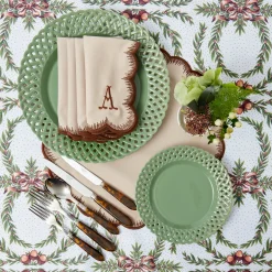 Napkins | Mrs. Alice Monogram<Mrs. Alice Isabella Taupe & Chocolate Napkins (Set of 4)