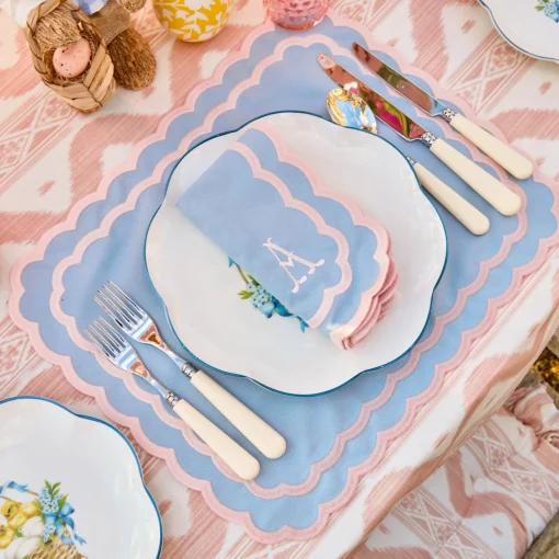 Placemats<Mrs. Alice Isla Blue & Pink Placemats (Set of 4)