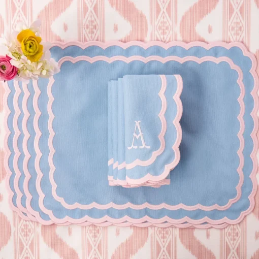 Placemats<Mrs. Alice Isla Blue & Pink Placemats (Set of 4)