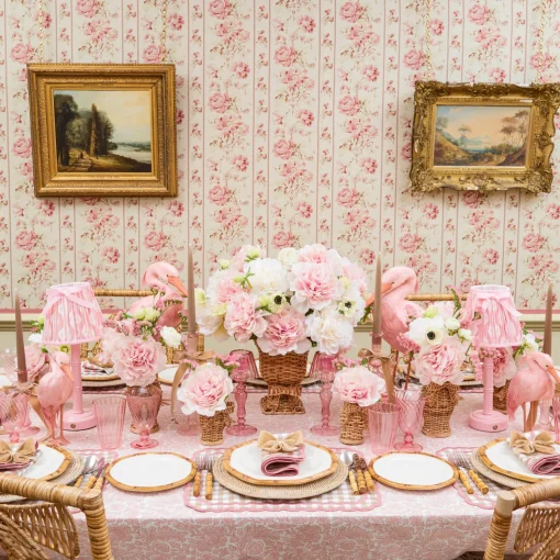 Placemats<Mrs. Alice Isla Putty & Pink Gingham Placemats (Set of 4)