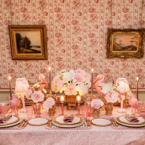 Placemats<Mrs. Alice Isla Putty & Pink Gingham Placemats (Set of 4)