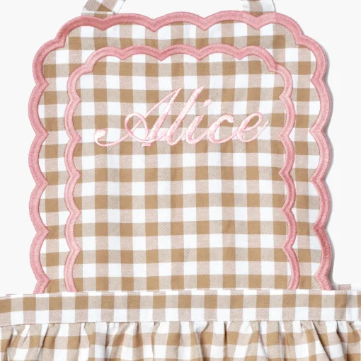 Mrs. Alice Monogram | Monogrammable Gifts<Mrs. Alice Isla Putty & Pink Gingham Apron