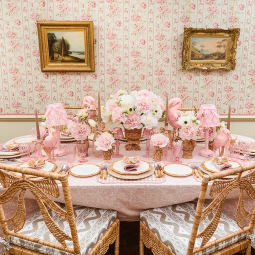 Placemats<Mrs. Alice Isla Putty & Pink Gingham Placemats (Set of 4)