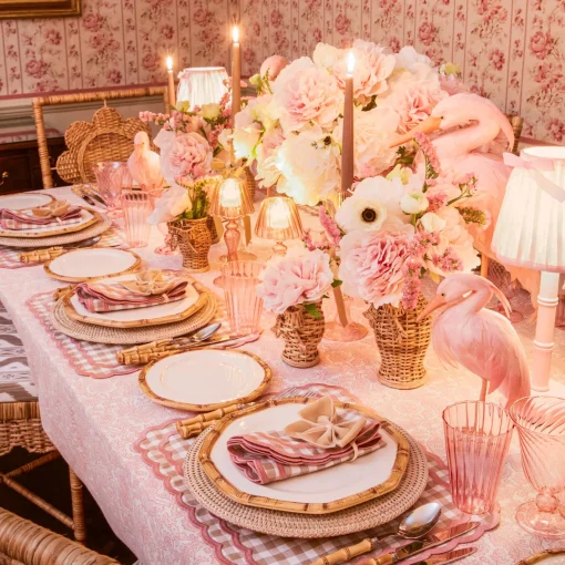 Placemats<Mrs. Alice Isla Putty & Pink Gingham Placemats (Set of 4)
