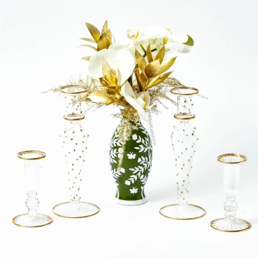 Summer Candleware | Candle Holders<Mrs. Alice Joy Gold Fluted Candle Holder (Pair)