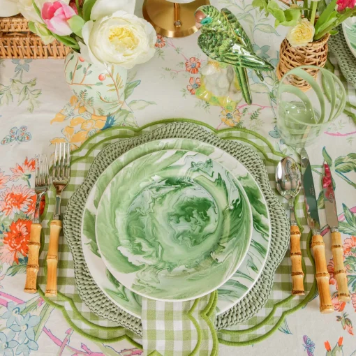 Summer Crockery | Crockery Sets<Mrs. Alice Julia Green Marbled Dinner & Starter Plates (Set of 8)