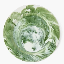 Summer Crockery | Dinner Plates<Mrs. Alice Julia Green Marbled Dinner Plates (Set of 4)