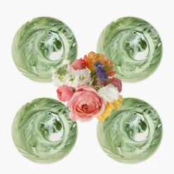 Summer Crockery | Starter Plates<Mrs. Alice Julia Green Marbled Starter Plates (Set of 4)