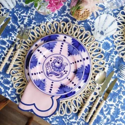Starter Plates | Crockery Sets<Mrs. Alice Kamari Pink & Blue Starter Plates (Set of 4)
