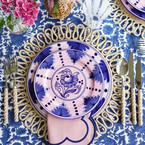 Starter Plates | Crockery Sets<Mrs. Alice Kamari Pink & Blue Starter Plates (Set of 4)