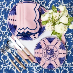 Starter Plates | Crockery Sets<Mrs. Alice Kamari Pink & Blue Starter Plates (Set of 4)