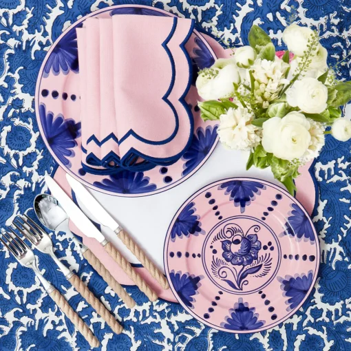 Starter Plates | Crockery Sets<Mrs. Alice Kamari Pink & Blue Starter Plates (Set of 4)