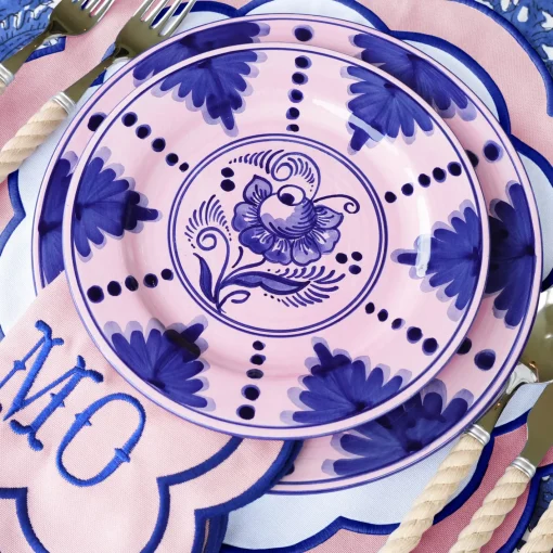 Starter Plates | Crockery Sets<Mrs. Alice Kamari Pink & Blue Starter Plates (Set of 4)