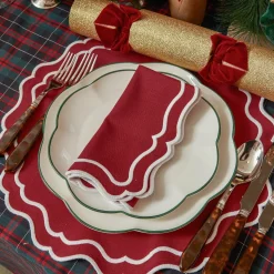 Napkins | Mrs. Alice Monogram<Mrs. Alice Katherine Berry Red Napkins (Set of 4)