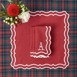 Napkins | Mrs. Alice Monogram<Mrs. Alice Katherine Berry Red Napkins (Set of 4)