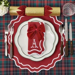 Napkins | Mrs. Alice Monogram<Mrs. Alice Katherine Berry Red Napkins (Set of 4)