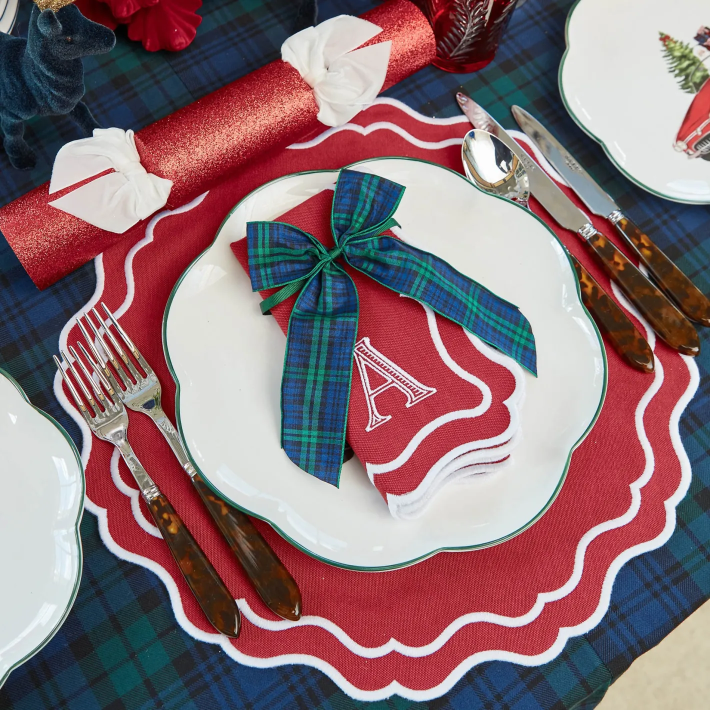 Table Linen Sets | Mrs. Alice Monogram<Mrs. Alice Katherine Berry Red Placemats & Napkins (Set of 4)