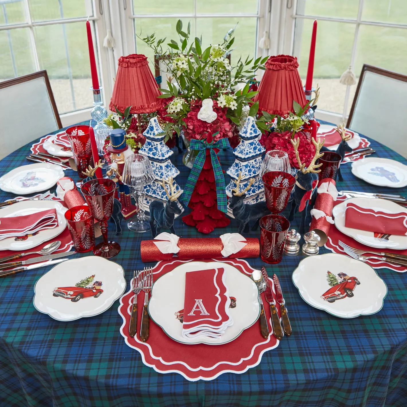 Table Linen Sets | Mrs. Alice Monogram<Mrs. Alice Katherine Berry Red Placemats & Napkins (Set of 4)