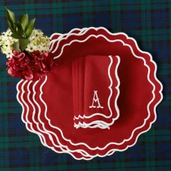 Table Linen Sets | Mrs. Alice Monogram<Mrs. Alice Katherine Berry Red Placemats & Napkins (Set of 4)