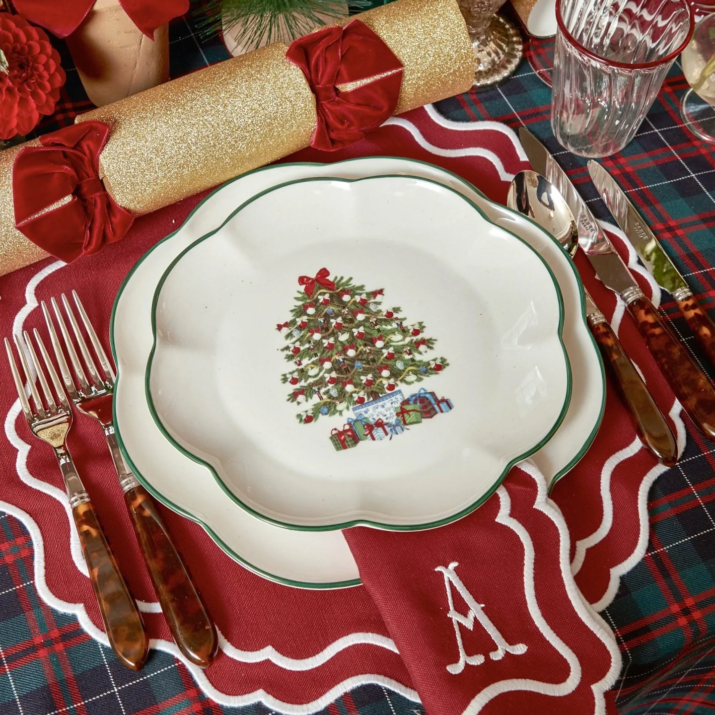Table Linen Sets | Mrs. Alice Monogram<Mrs. Alice Katherine Berry Red Placemats & Napkins (Set of 4)