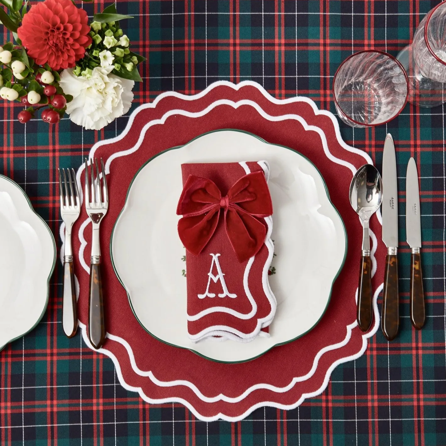 Table Linen Sets | Mrs. Alice Monogram<Mrs. Alice Katherine Berry Red Placemats & Napkins (Set of 4)