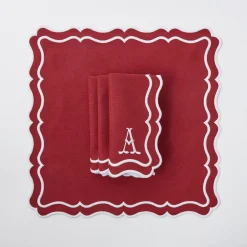 Table Linen Sets | Mrs. Alice Monogram<Mrs. Alice Katherine Berry Red Placemats & Napkins (Set of 4)