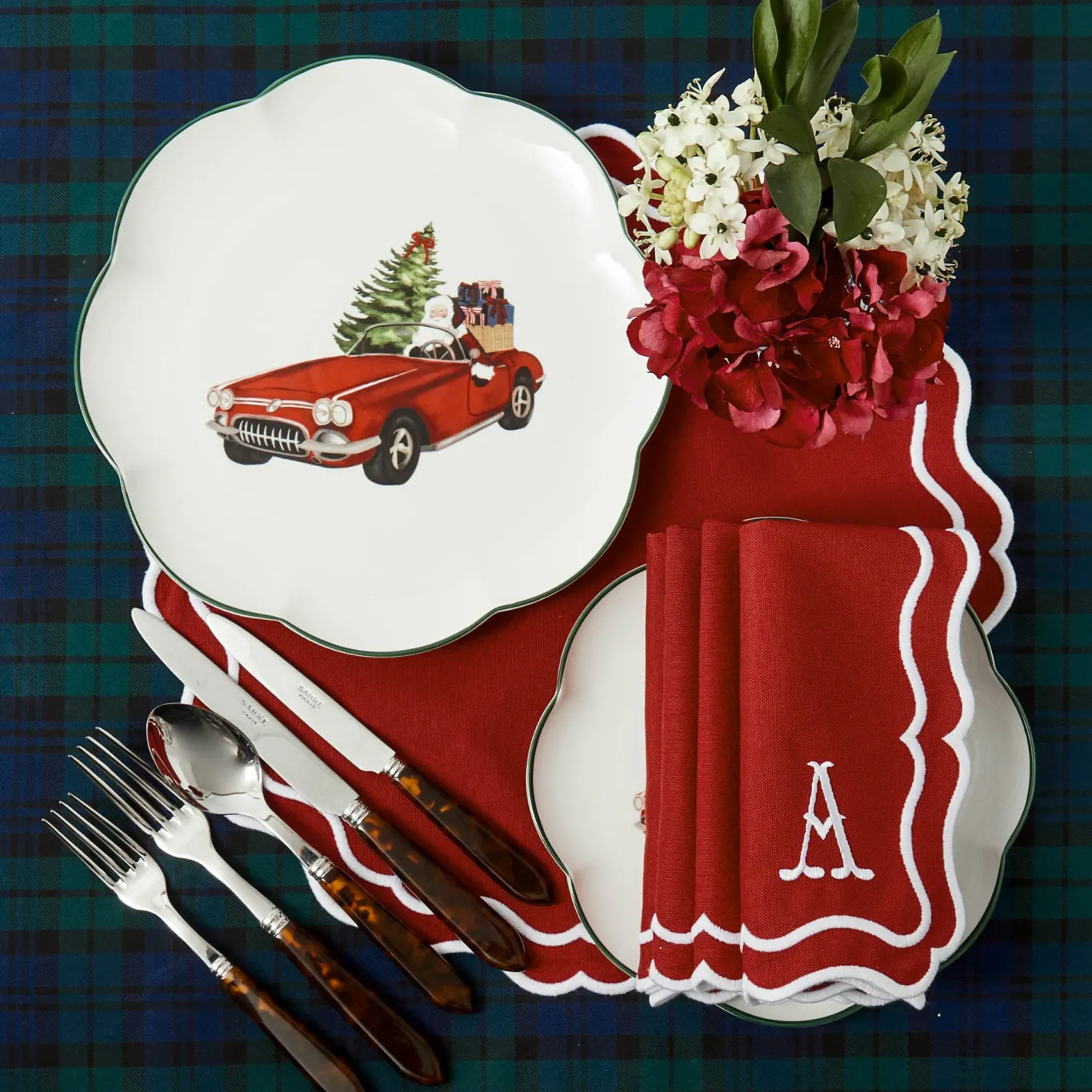Table Linen Sets | Mrs. Alice Monogram<Mrs. Alice Katherine Berry Red Placemats & Napkins (Set of 4)
