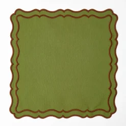 Napkins | Mrs. Alice Monogram<Mrs. Alice Katherine Green & Chocolate Napkins (Set of 4)