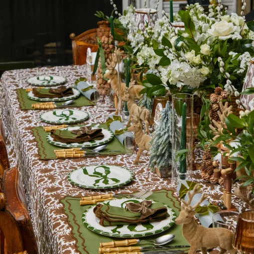 Napkins | Mrs. Alice Monogram<Mrs. Alice Katherine Green & Chocolate Napkins (Set of 4)