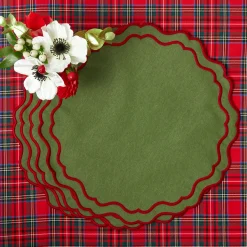 Placemats<Mrs. Alice Katherine Green & Red Placemats (Set of 4)