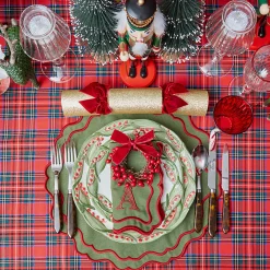 Table Linen Sets | Mrs. Alice Monogram<Mrs. Alice Katherine Green & Red Placemats & Napkins (Set of 4)