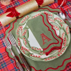 Table Linen Sets | Mrs. Alice Monogram<Mrs. Alice Katherine Green & Red Placemats & Napkins (Set of 4)