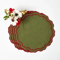 Placemats<Mrs. Alice Katherine Green & Red Placemats (Set of 4)