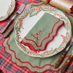 Placemats<Mrs. Alice Katherine Green & Red Placemats (Set of 4)